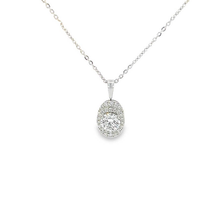 SHIMMERING ECO-FRIENDLY ROUND DIAMOND NECKLACE - 29 DIAMONDS, 1.28 CARATS, AND 3.61 GRAMS OF PURE ELEGANCE!