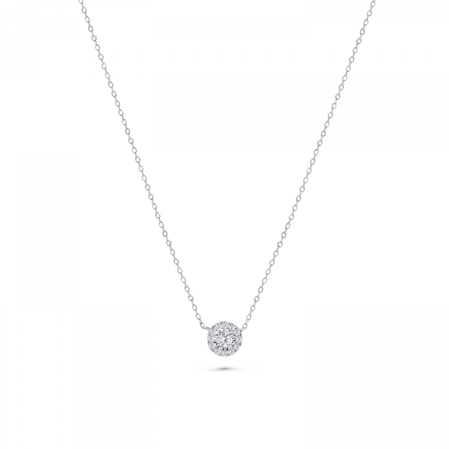 ILLUMINATE NECKLACE WITH NATURAL ROUND DIAMONDS IN 18K WHITE GOLD