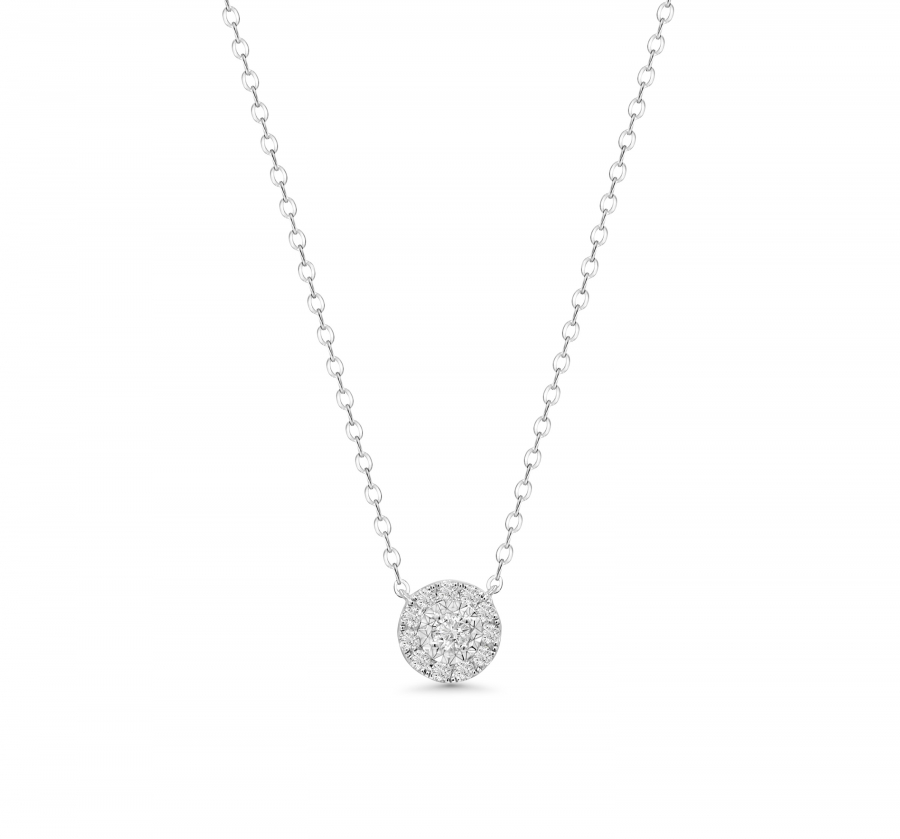  ILLUMINATE NECKLACE WITH NATURAL ROUND DIAMONDS IN 18K WHITE GOLD