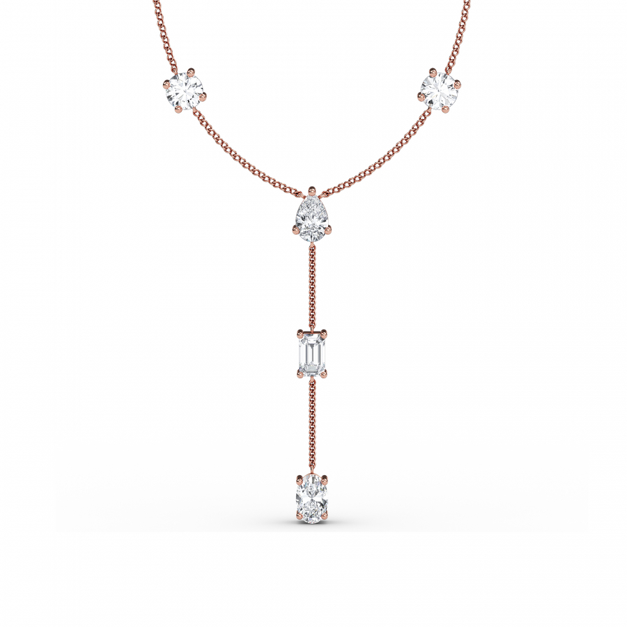 MIXLET NECKLACE WITH NATURAL DIAMONDS IN 18K WHITE, ROSE, AND YELLOW GOLD