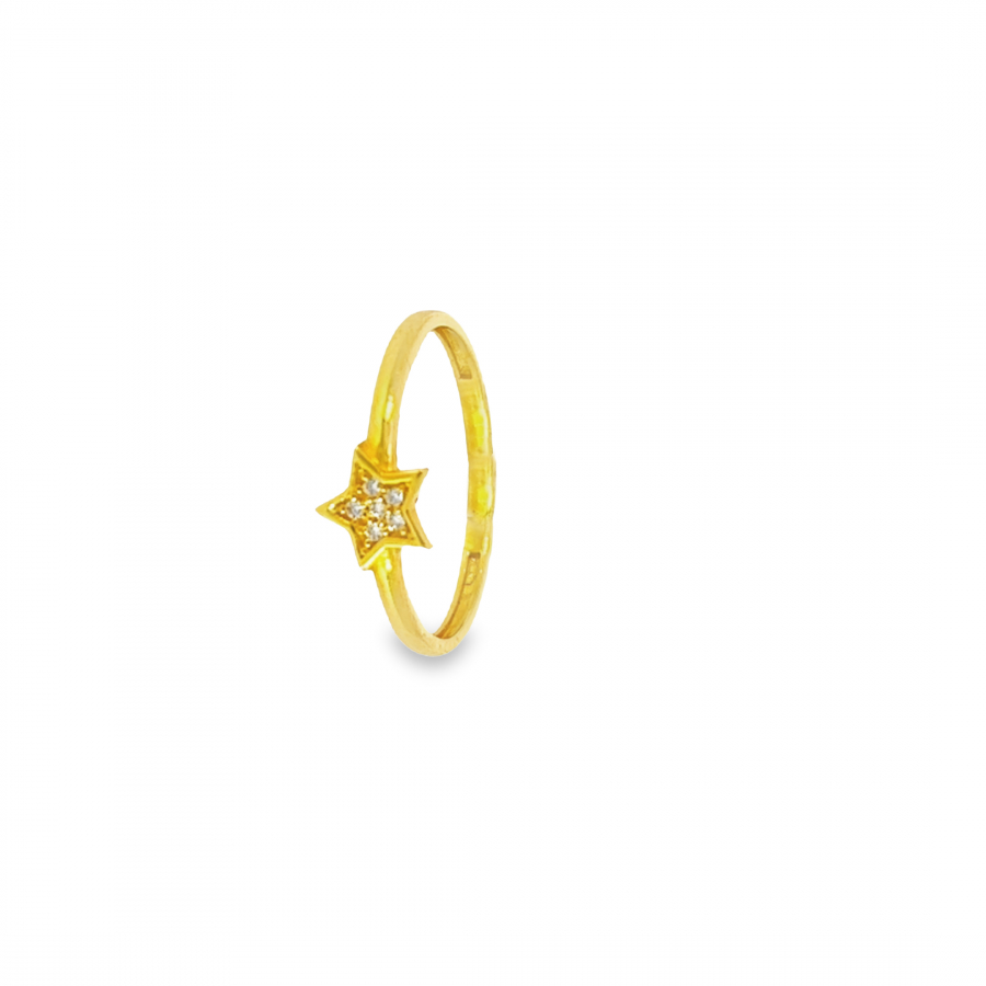 SIMPLE STAR RING - 21K YELLOW GOLD FOR SUBTLE RADIANCE