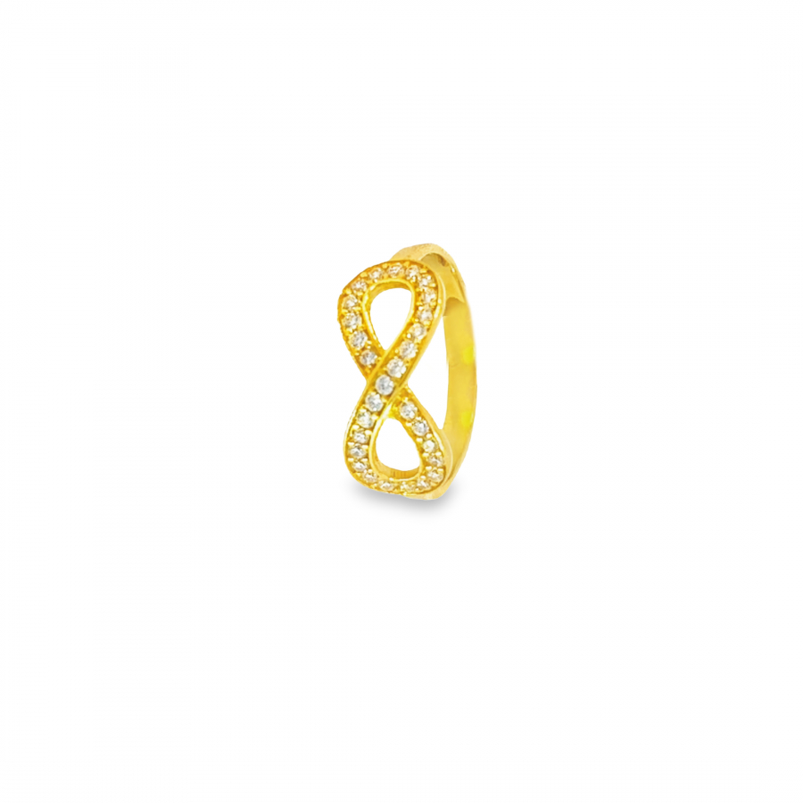 INFINITY DESIGN RING - 21K YELLOW GOLD FOR TIMELESS SYMBOLISM