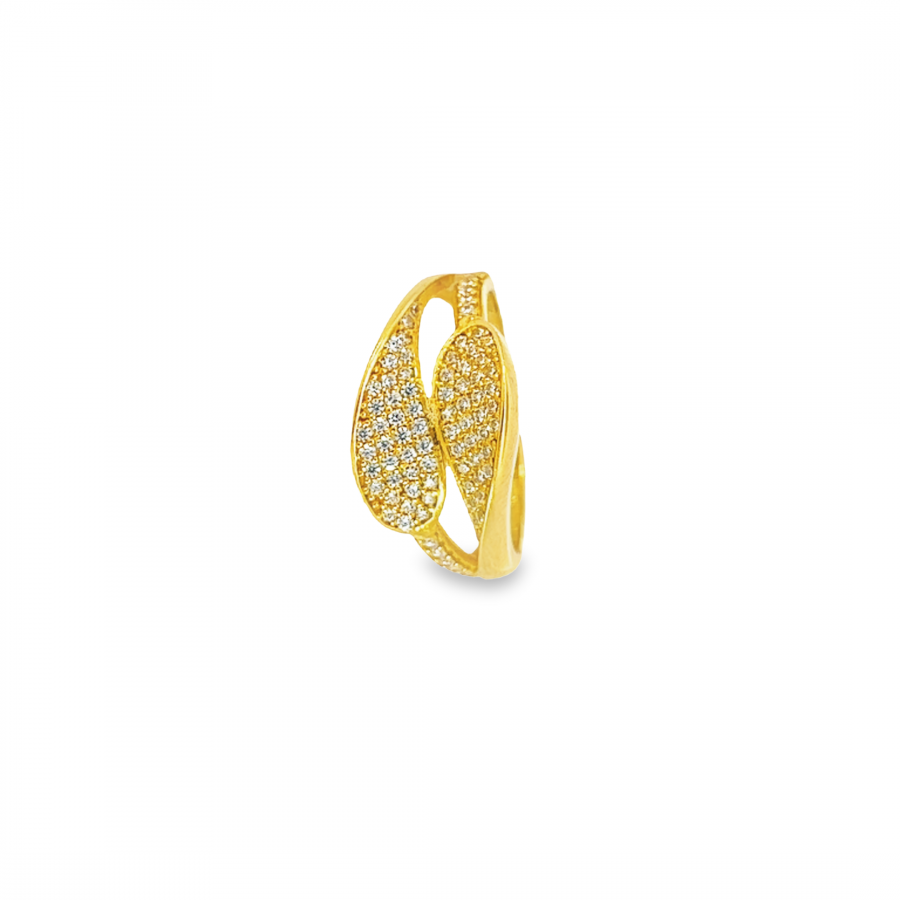 TWO-FACE DESIGN RING - INTRIGUING CHARM IN 21K YELLOW GOLD