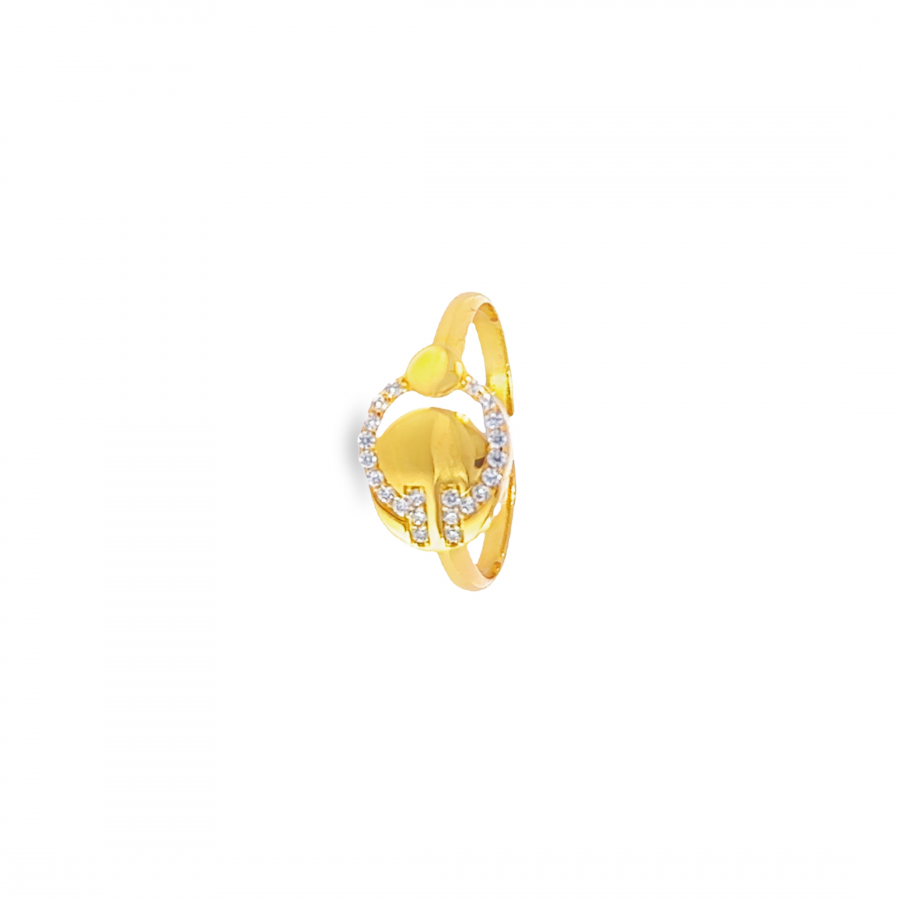 EXQUISITE 21K YELLOW GOLD RING FOR A TOUCH OF ELEGANCE