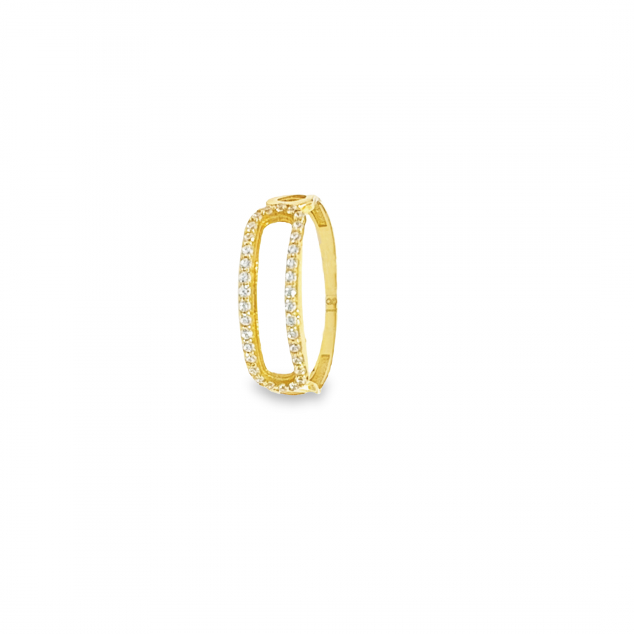 ARTISTIC STUDDED OPEN RING - EXPRESSIVE BEAUTY IN 18K YELLOW GOLD