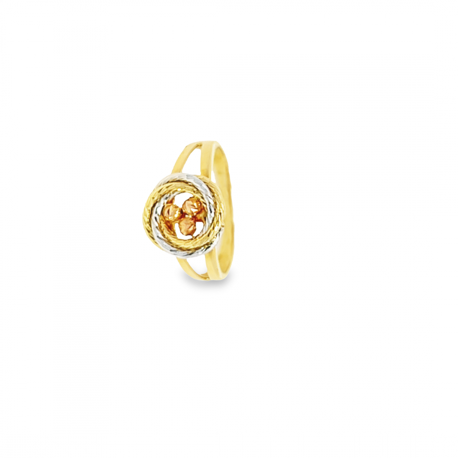 THREE-TONE GOLD RING - A STUNNING BLEND OF ELEGANCE IN 18K