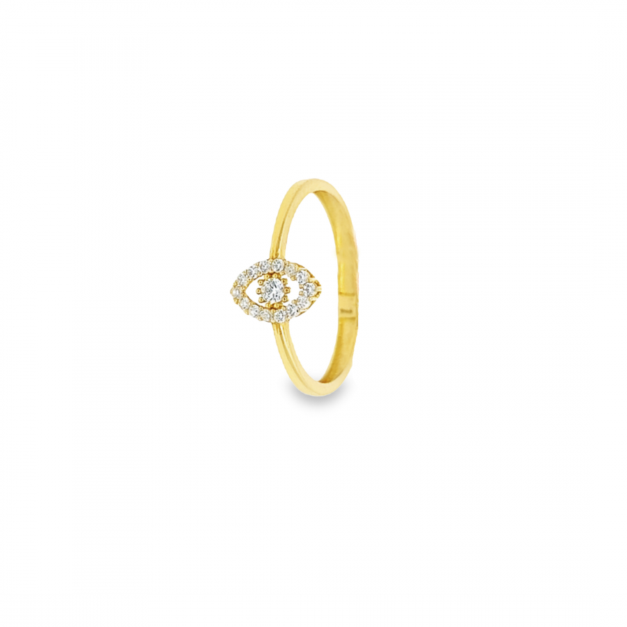 YELLOW GOLD EYE DESIGN RING - 18K ELEGANCE WITH A MYSTICAL TOUCH