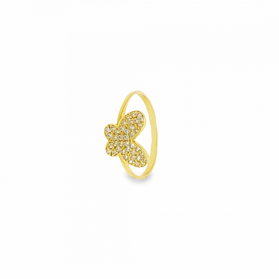 BUTTERFLY DESIGN RING - DELICATE BEAUTY IN 18K YELLOW GOLD