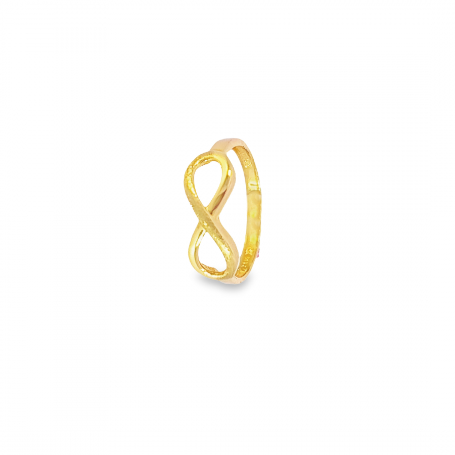 INFINITY DESIGN 21K YELLOW GOLD RING - SYMBOLIZE ENDLESS LOVE