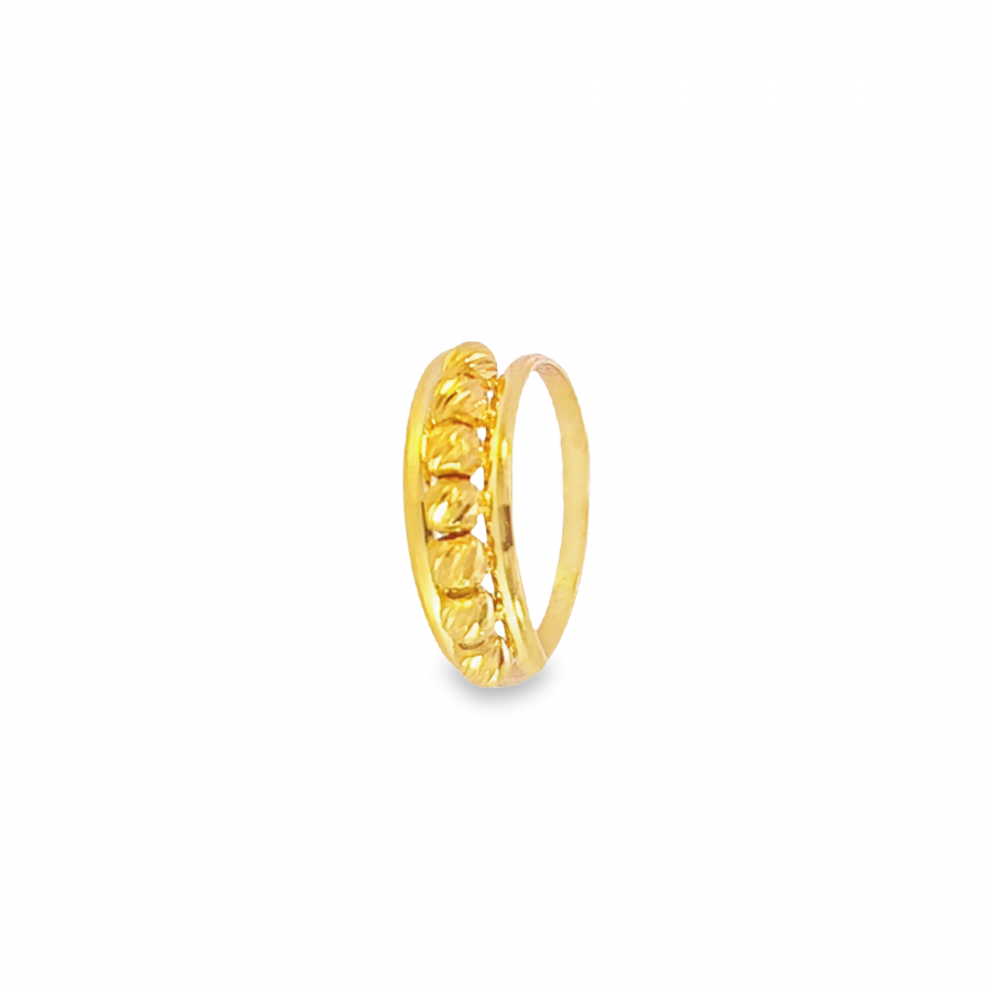 UNIQUE 21K YELLOW GOLD RING WITH MULTIPLE GOLD BALLS - STAND OUT IN STYLE