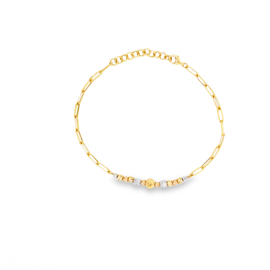 BRACELET WITH MULTI BALLS DESIGN AND THREE-TONE 18K - CONTEMPORARY SOPHISTICATION