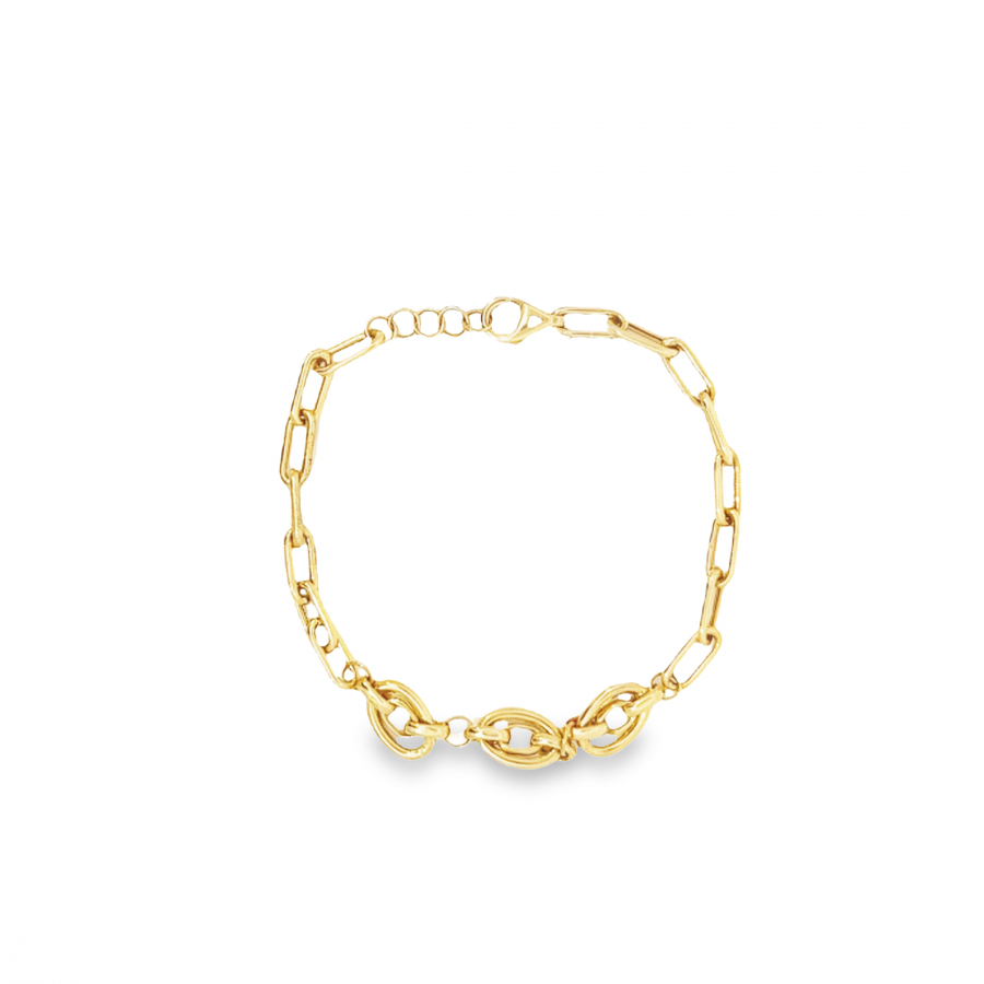 SIMPLE DESIGN WITH BIG FACE BRACELET YELLOW GOLD 18K - STATEMENT OF STYLE