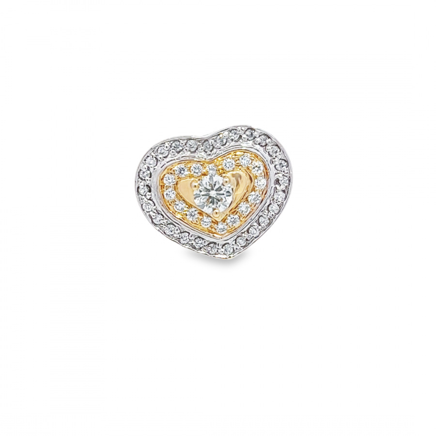 DIAMOND RING WITH BIG LOVELY HEART DESIGN - ENDURING LOVE AND ELEGANCE