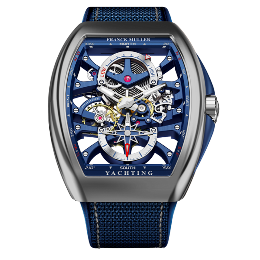 Franck Muller Vanguard Yachting Skeleton V 45 SC DT Blue Dial