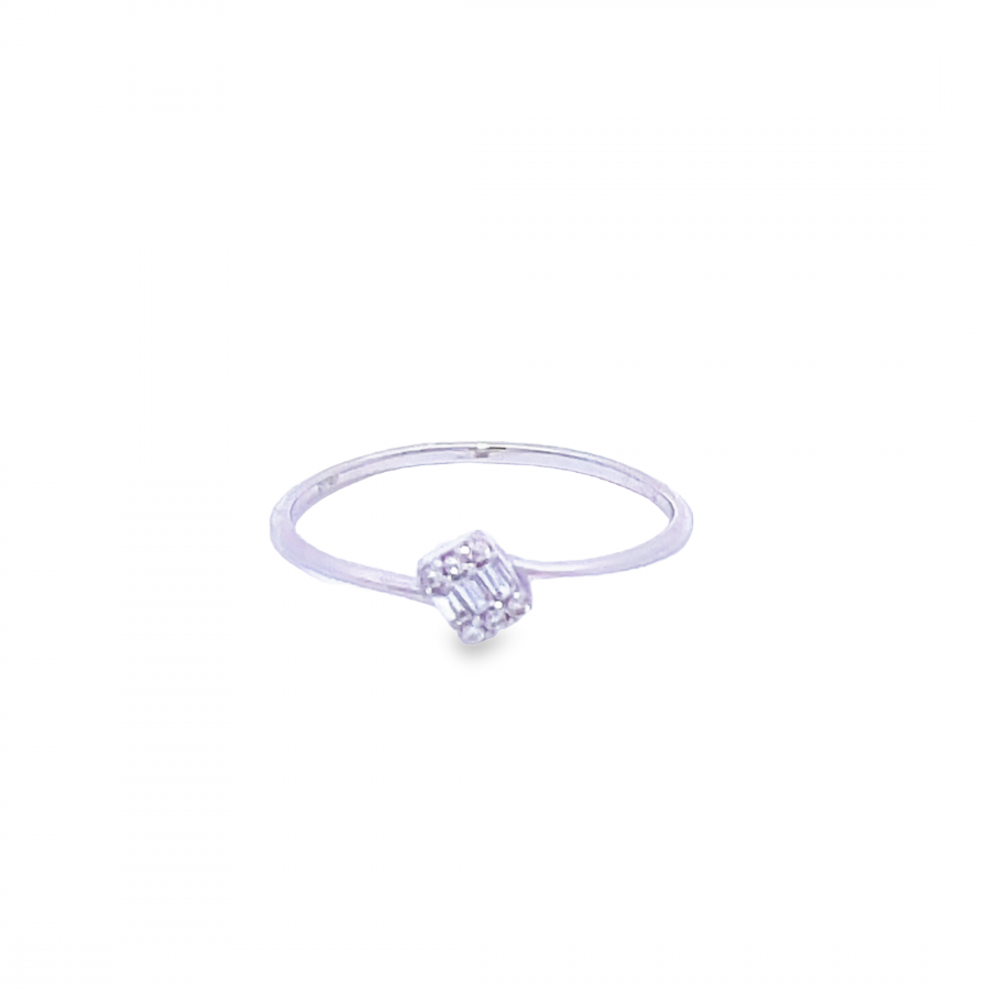 STUNNING 18K WHITE GOLD SOFT RING WITH CENTRAL CRYSTAL 