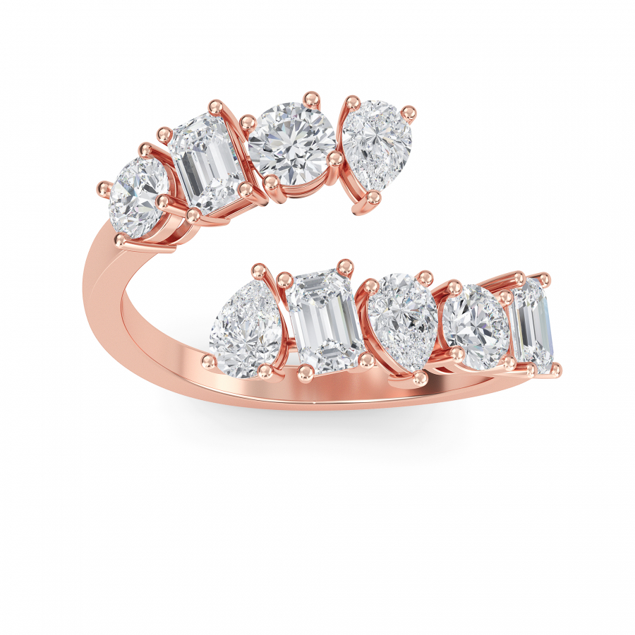 MIXLET RING WITH NATURAL DIAMONDS IN 18K WHITE, ROSE, AND YELLOW GOLD