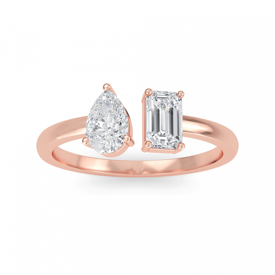 MIXLET RING WITH NATURAL DIAMONDS IN 18K WHITE, ROSE, AND YELLOW GOLD