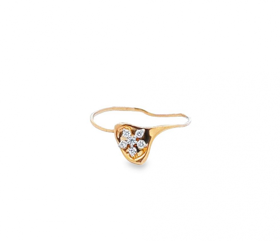 RING WITH ROSE GOLD - 0.06 CARAT ROUND DIAMOND, CLARITY VS-SI, COLOR G-H