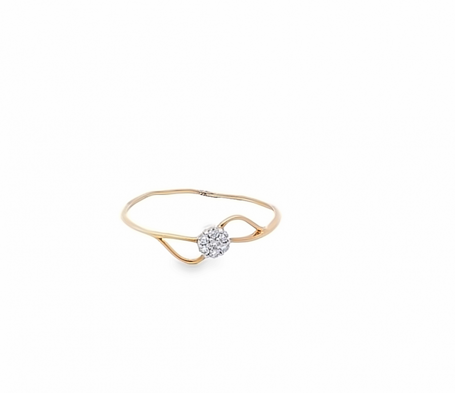  RING WITH SPECIAL DESIGN AND ROSE GOLD - 0.06 CARAT ROUND DIAMOND, CLARITY VS-SI, COLOR G-H