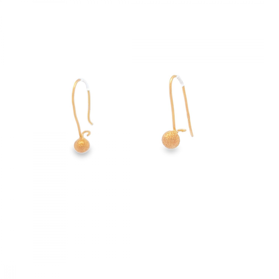 KEEP YOUR LOOK SIMPLE YET SOPHISTICATED WITH 22K YELLOW GOLD EARRINGS AND BALL ACCENTS"
