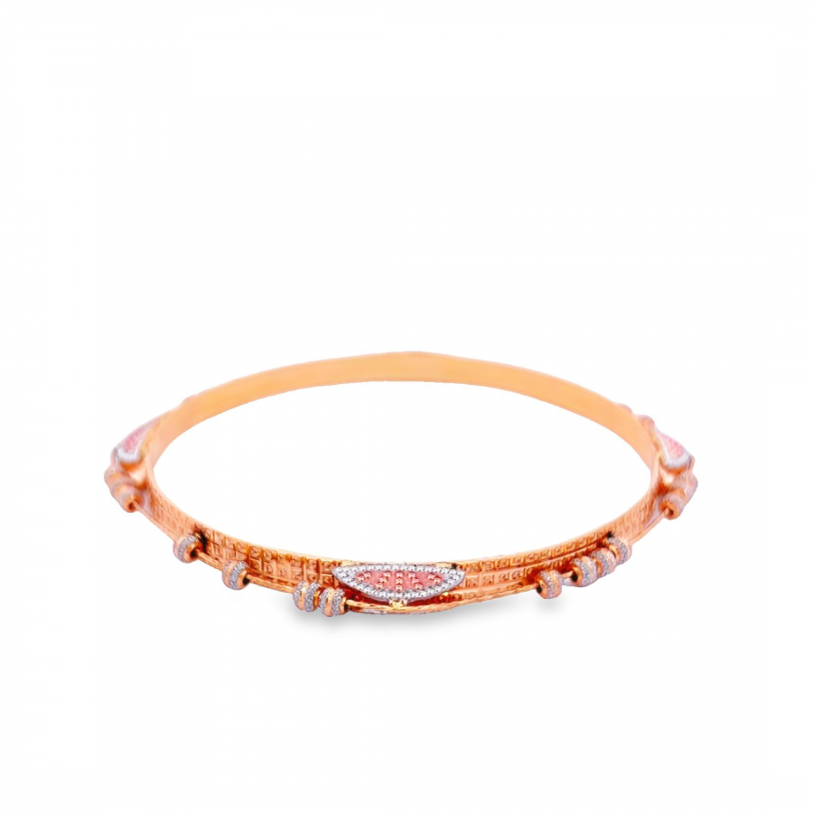 SHOP STUNNING 22K ROSE GOLD BANGLE WITH BALLS - PERFECT FOR ANY OCCASION!